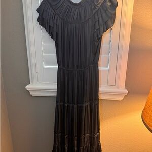 Elegant Black Ruffled Dress